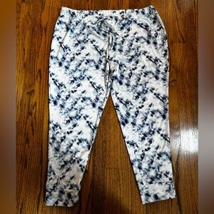 Lucky Brand Women's Size  XXL Blue &White Tie Dye Lounge Pajama Pants Comfy Cozy